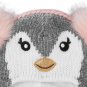 NWT The Childrens Place Girls Gray Penguin Hat Mittens Set