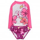 NWT Gymboree Fairytale Forest Floral Long Sleeve Rashguard Swimsuit Set