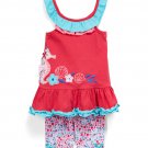 NWT Nannette Seahorse Girls Ruffle Tunic Dress Floral Bike Shorts Outfit Set