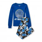 NWT The Childrens Place Soccer Glow in the Dark Boys Long Sleeve Pajamas Set