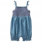 NWT Gymboree True Blue Summer Baby Girls Smocked Chambray Romper Sunsuit