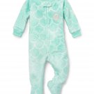 NWT The Childrens Place Mermaid Girls Aqua Footed Fleece Sleeper Pajamas