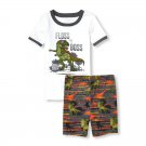 NWT The Childrens Place Dinosaur Floss Boss Boys Short Sleeve Pajamas Set