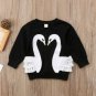 NEW Swan Long Sleeve Girls Black Ruffle Shirt 2T 3T 4T 5T