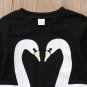 NEW Swan Long Sleeve Girls Black Ruffle Shirt 2T 3T 4T 5T
