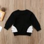 NEW Swan Long Sleeve Girls Black Ruffle Shirt 2T 3T 4T 5T