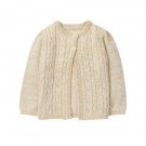 NWT Gymboree Tiny Team Baby Girls Beige Cable Knit Cardigan Sweater