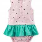 NWT Carter's Watermelon Baby Girls Ruffle Romper Sunsuit  6 9 12 18 Months