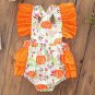 NWT Pumpkin Baby Girls Sleeveless Ruffle Halloween Romper Jumpsuit Sunsuit