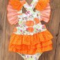 NWT Pumpkin Baby Girls Sleeveless Ruffle Halloween Romper Jumpsuit Sunsuit