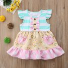 NWT Baby Girls Floral Striped Short Sleeve Ruffle Dress