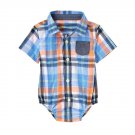 NWT Gymboree Tiny Tropics Baby Boys Plaid Button Down Bodysuit 6-12 12-18 18-24