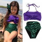 NEW Mermaid Girls Purple Green Bikini Swimsuit 5-6 6-7 7-8