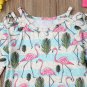 NWT Flamingo Girls Ruffle Sleeve Cold Shoulder Dress & Headband 18 M 2T 3T 4T 5T