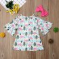 NWT Flamingo Girls Ruffle Sleeve Cold Shoulder Dress & Headband 18 M 2T 3T 4T 5T