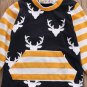 NWT Baby Boys Reindeer Christmas Holiday Blue Romper Sleeper Jumpsuit