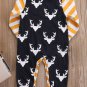 NWT Baby Boys Reindeer Christmas Holiday Blue Romper Sleeper Jumpsuit
