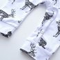 NWT Baby Boys Reindeer Long Sleeve Romper Jumpsuit & Hat Layette Outfit Set