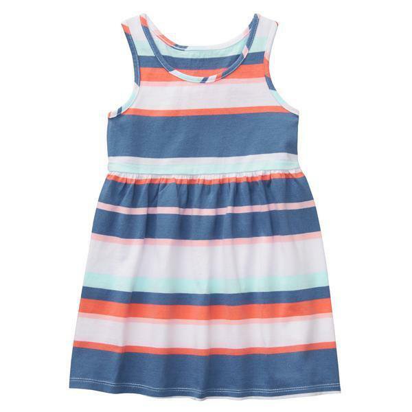 NWT Gymboree Striped Blue White Sleeveless Girls Sun Dress Everyday Playwear