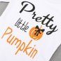 NWT Pretty Little Pumpkin Baby Girls Bodysuit Pants Headband Halloween Outfit
