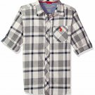 NWT U.S. Polo Assn. Boys Gray Plaid Long Sleeve Button Down Shirt 8 10-12 14-16