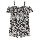 NWT CRAZY 8 Girls Zebra Ruffle Romper Rayon Sunsuit 2T 3T