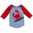NWT Mud Pie Boathouse Boys Crab Long Sleeve Rashguard Swim Shirt 2T/3T 4T/5T