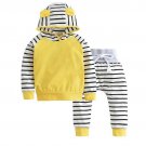 NWT Baby Boys Yellow Bear Ear Hoodie Hooded Sweater Pants Track Suit Outfit Set