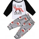 NEW For Fox Sake Baby Boys Long Sleeve Shirt & Pants Outfit Set