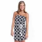 NWT Mud Pie Womens Allison Strapless Swim Cover Up Black White Dress S
