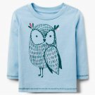 NWT Gymboree Creative Types Owl Girls Blue Long Sleeve Shirt 2T 3T