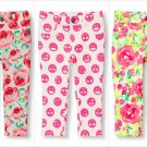 NWT The Childrens Place Girls Pink Floral Emoji Print Knit Jeggings Jeans