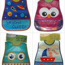 NWT Sailboat Space Owl Monster Baby Studio 74 PEVA Plastic Waterproof Pocket Bib