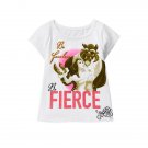 NWT Disney Beauty and the Beast Girls White Short Sleeve Shirt 3T 4T 5T