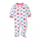 NWT The Childrens Place Owl Girls Footed Fleece Sleeper Pajamas 2T 3T