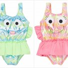 NWT Candlesticks Toddler Girls Green Pink Fish Skirted Tutu Swimsuit 18 24 M 2T