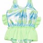 NWT Candlesticks Toddler Girls Green Pink Fish Skirted Tutu Swimsuit 18 24 M 2T
