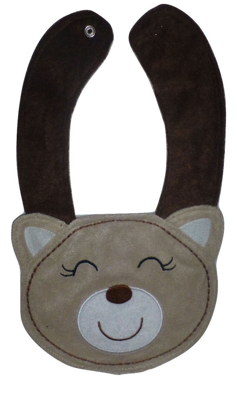 NEW Carter's Brown Kitty Cat Baby Girl Terry Cloth Teething Drool Bib
