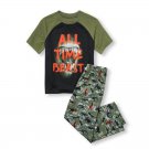 NWT The Childrens Place Dinosaur Beast Boys Short Sleeve Pajamas Set