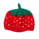 NWT Strawberry Baby Girls Red Crochet Hat 0-6 Months