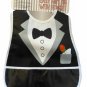 NWT Tuxedo Gentleman Boys Baby Studio PEVA Plastic Waterproof Pocket Feeding Bib