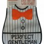 NWT Tuxedo Gentleman Boys Baby Studio PEVA Plastic Waterproof Pocket Feeding Bib