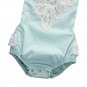 NEW Baby Girl Turquoise White Lace Ruffle Romper Bodysuit Jumpsuit 9 12 18 M