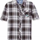 NWT U.S. Polo Assn. Boys Gray Plaid Long Sleeve Flannel Button Down Shirt 5-6 7