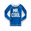 NWT Gymboree Mr. Cool Boys Long Sleeve Rashguard Swim Shirt 6-12 12-18 18-24 2T