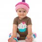 NWT Cupcake Baby Girls Pink Crochet Hat Beanie 0-6 Months