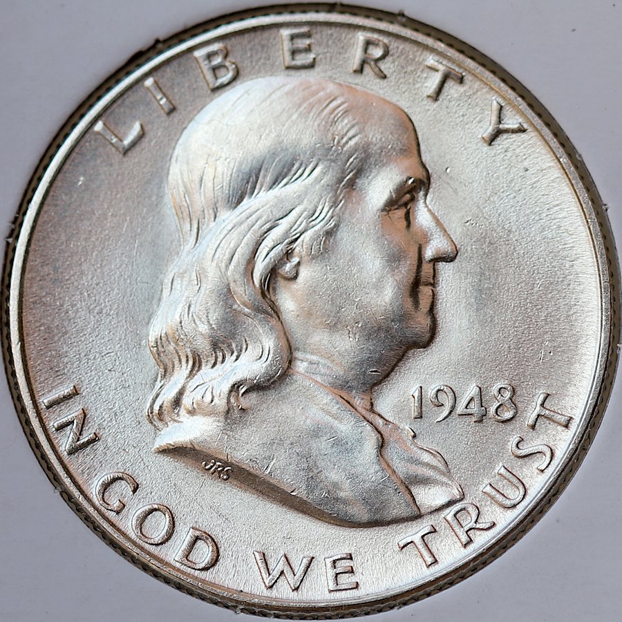 Superb 1948 D Franklin Half Dollar Gem Bu Ms Unc Fbl Full