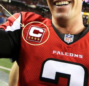 SUPERBOWL NFL TEAM ATLANTA FALCONS LEADER JERSEY CAPTAINS PATCH 4 STAR