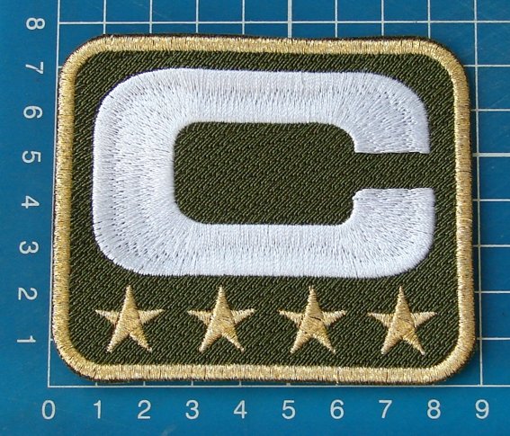 SUPERBOWL NFL  LEADER JERSEY OLIVE GREEN CAPTAINS PATCH 4 STAR GOLD
