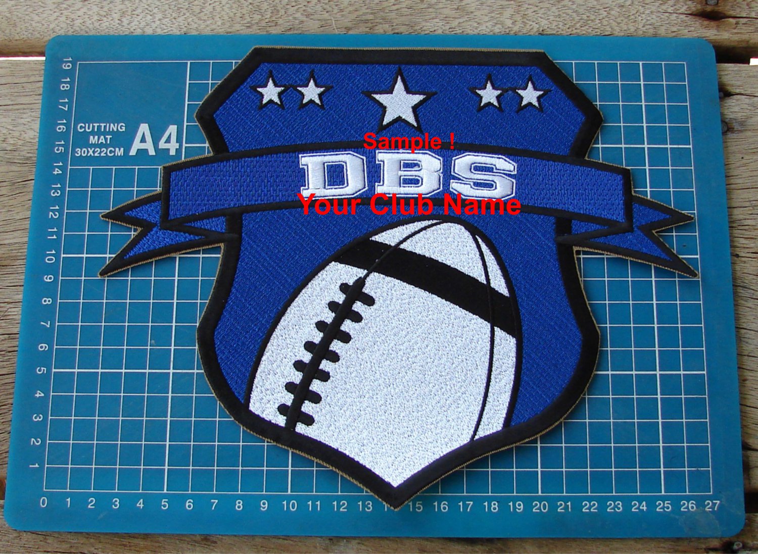 Football Biker Back Patch Sew On Embroidery